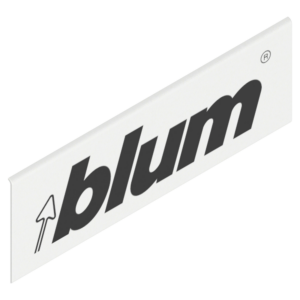 LEGRABOX заглушка cнаружи симметричная с надписью blum, белый шелк