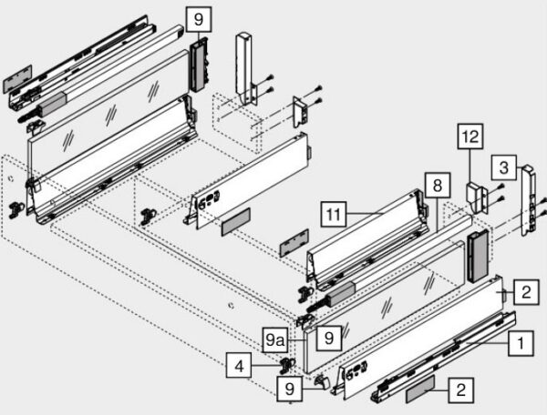 Ящик под мойку TANDEMBOX Antaro Глубина 500 мм Высота D (224) до 30 кг, крепление саморез, Серый Орион — изображение 2