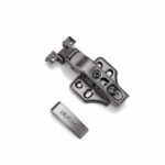 Петля для фасадов с алюм. рамкой с фиксир. отв. планкой, цвет пепельно-черный, 105 гр. Накладная — изображение 2