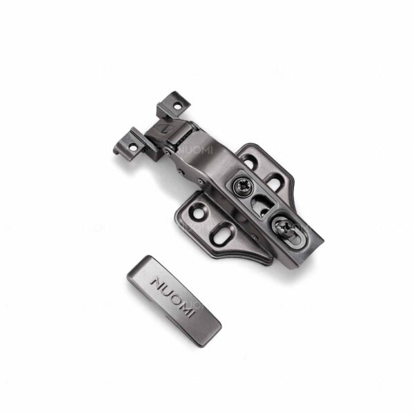 Петля для фасадов с алюм. рамкой с фиксир. отв. планкой, цвет пепельно-черный, 105 гр. Накладная — изображение 2